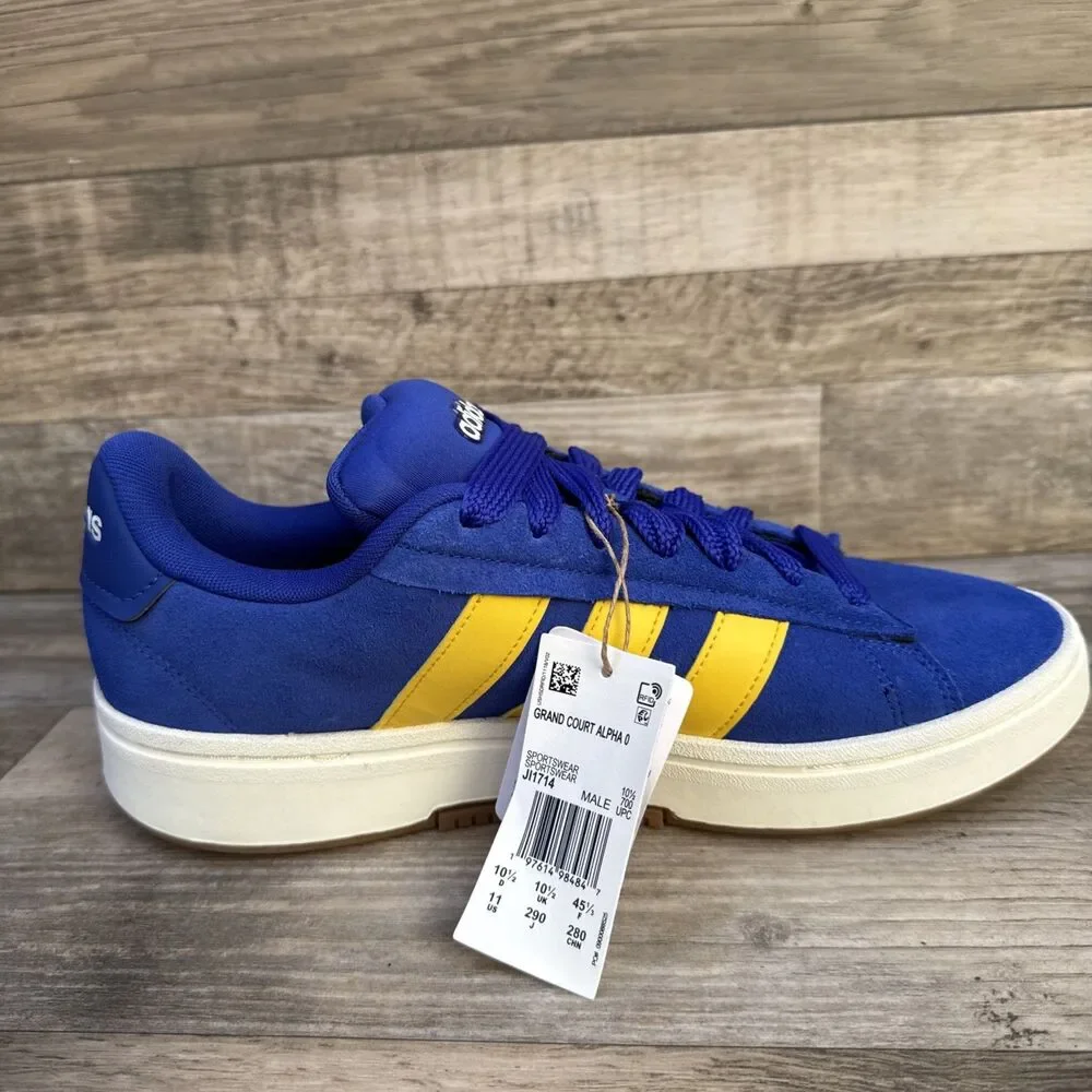 Adidas Grand Court Alpha 00s Men’s Sneakers Blue Yellow Size 11 New JI1714